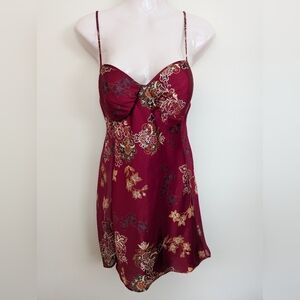 Vintage Linda red floral slip lingerie XL